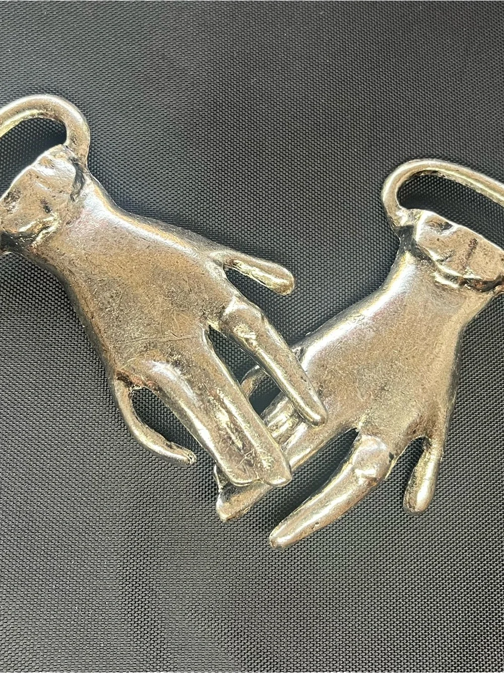 Vintage Hands Clasping Belt Buckle